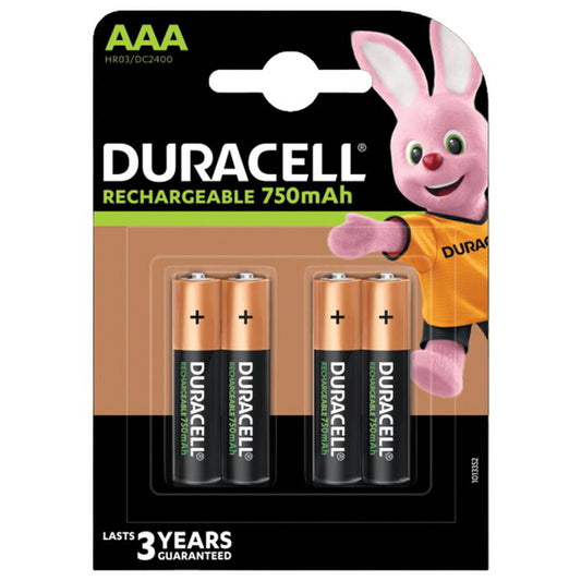 Pilhas Recarregáveis DURACELL LR03 750 mAh
