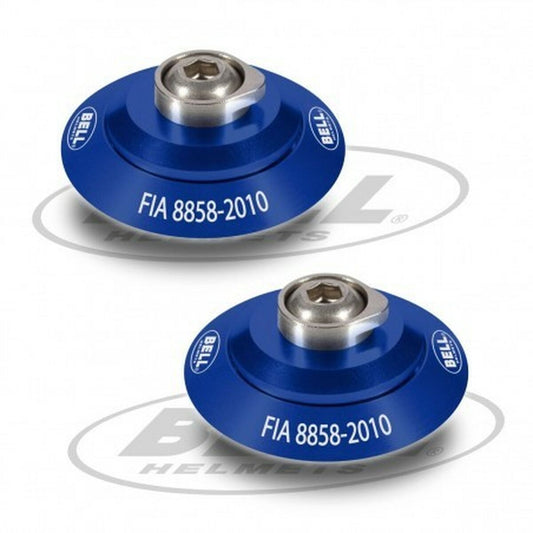 Conjunto de clipes para capacete Bell HANS Azul FIA 8858-2010
